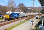 CSX 1976 (CR), with eastbound M322 on the CSX Pittsburgh sub, West Newton, Pennsylvania. November 11, 2023. 